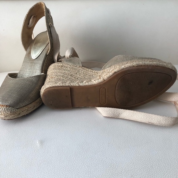 Nine West Metallic Espadrille Wedges - Picture 4 of 5
